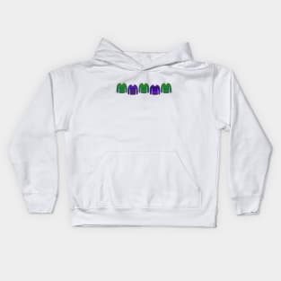 Ugly Christmas Sweaters in Purple and Green Kids Hoodie